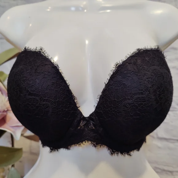 DOBREVA Women's Strapless Push Up Bra Lace  Plunge Padded Underwire Bra 32DD - Picture 4 of 10